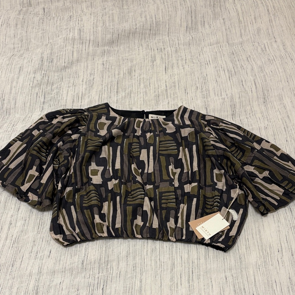 Mirth Blouse in Black and Green